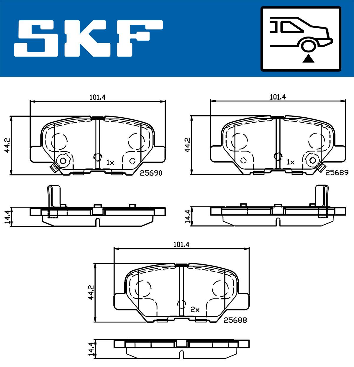 Set placute frana,frana disc VKBP 90253 A SKF